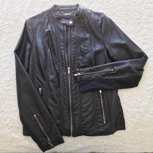 Black Faux Leather Moto Jacket